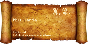Miu Manda névjegykártya